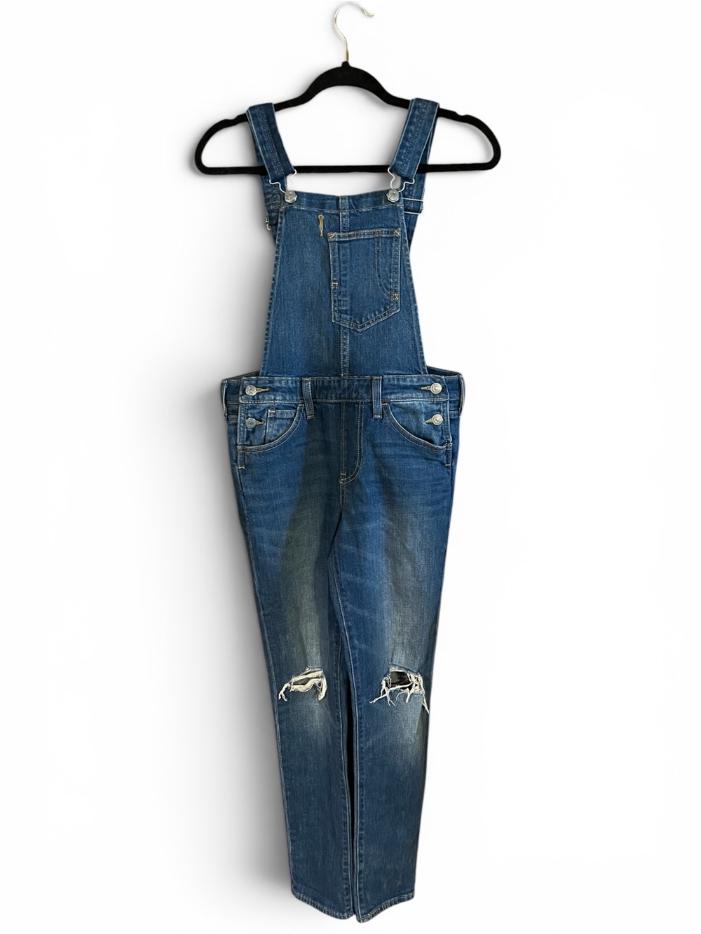 Levi’s Women’s Small Denim Overalls Long Pants Adjustable Bib Jumpsuit Blue